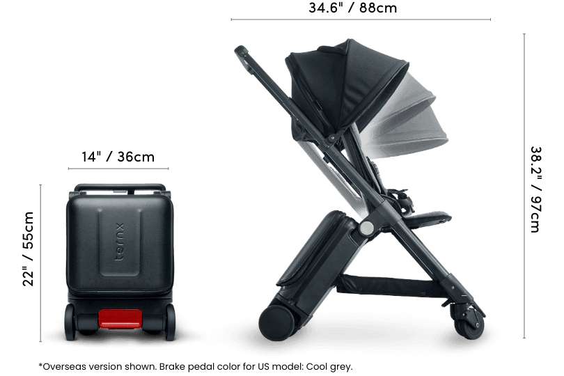 TernX Carry On Suitcase Stroller Dimensions