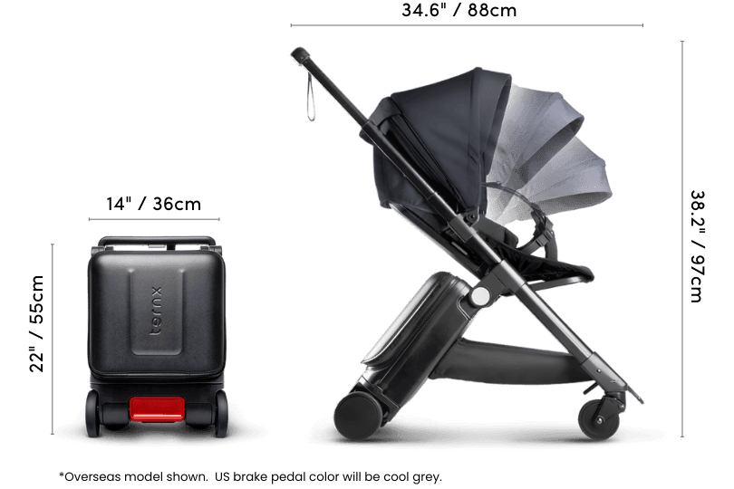 TernX Carry On Suitcase Stroller Dimensions