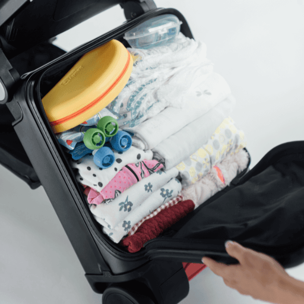 Luggage stroller with 18L of space for your essentials